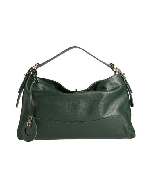 Laura Di Maggio Green Dark Handbag Leather