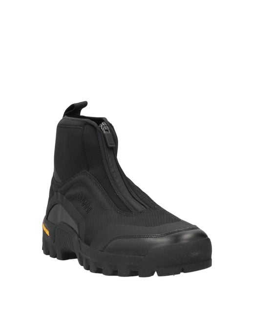 Ganni Black Ankle Boots Synthetic Material, Textile Fibers