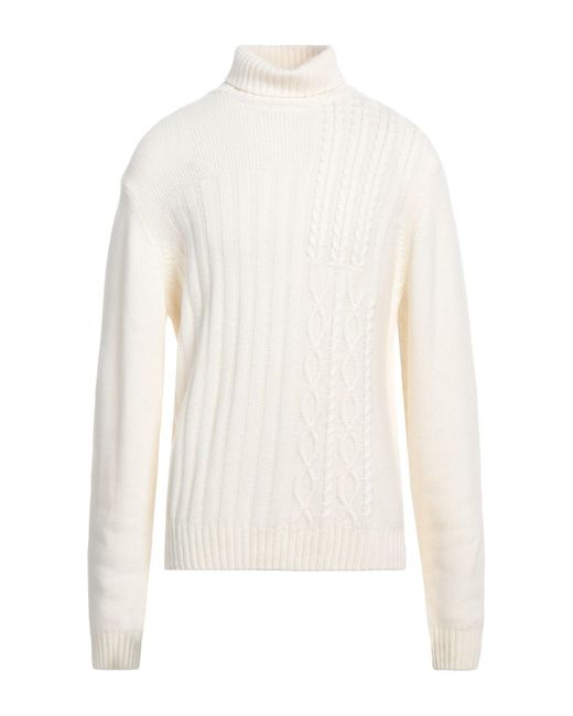 Manuel Ritz White Turtleneck Polyamide, Wool, Viscose, Cashmere for men