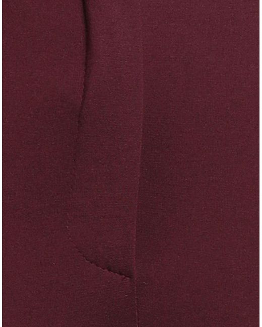 Haveone Red Burgundy Pants Viscose, Polyamide, Elastane