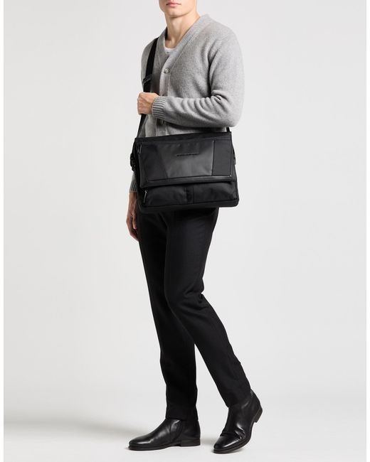 Piquadro Black Cross-Body Bag Cow Leather, Eva (Ethylene for men