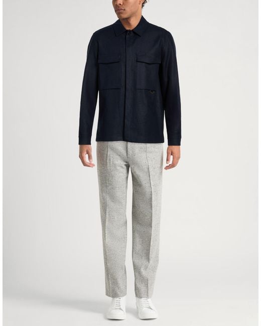 Agnona Blue Shirt Linen, Polyester for men
