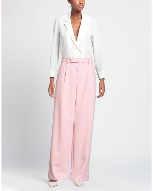Isabelle Blanche Pink Pants Polyester, Viscose, Elastane