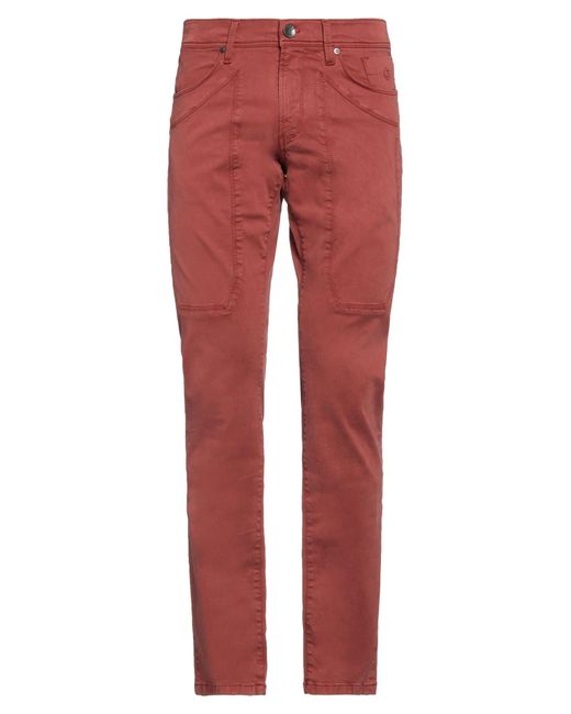 Jeckerson Red Brick Pants Cotton, Lyocell, Elastane for men