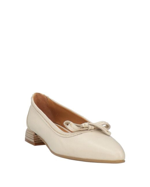 Mjus Natural Ivory Ballet Flats Leather
