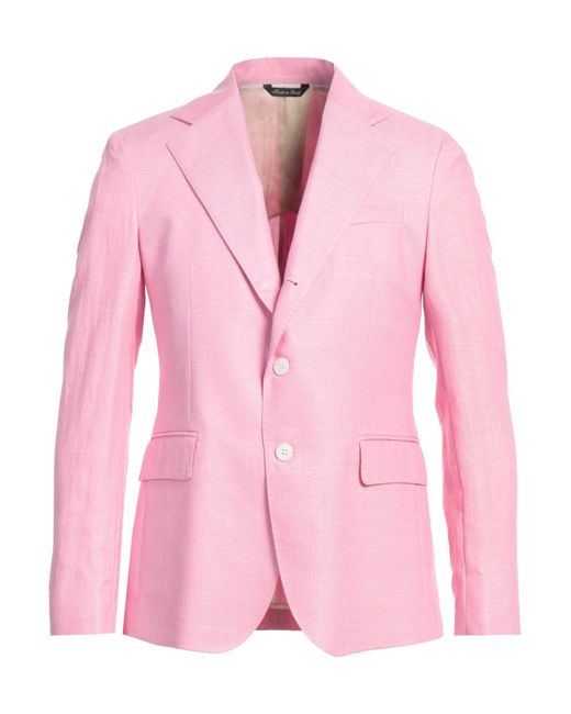 Brian Dales Pink Blazer Linen, Polyamide for men
