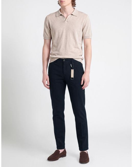 Manuel Ritz Blue Midnight Pants Cotton, Elastane for men