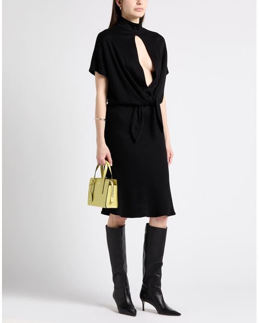 Roberto Cavalli Black Midi Dress Viscose