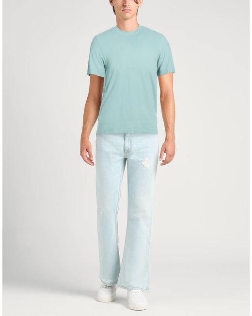 Alpha Studio Blue Military T-Shirt Cotton, Elastane for men