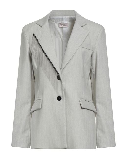 Motel Gray Blazer Polyester, Viscose, Cotton, Elastane
