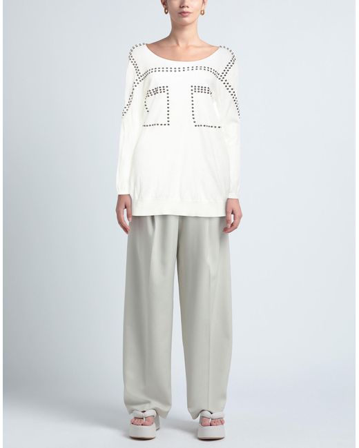 Laneus White Sweater Cotton, Aluminum