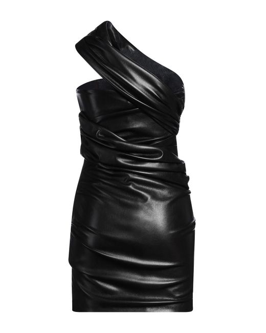 Philosophy Di Lorenzo Serafini Black Mini Dress Polyester, Polyurethane Resin