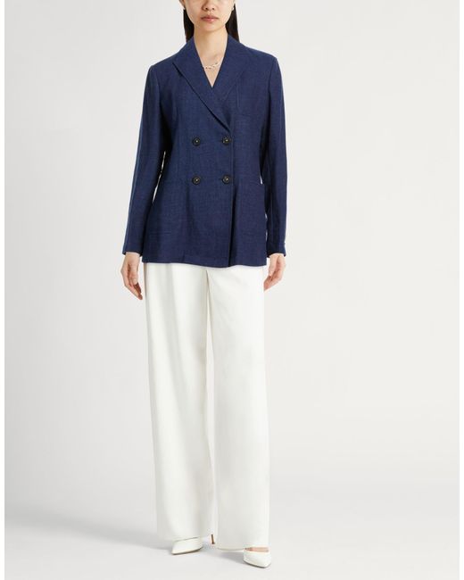 Massimo Alba Blue Blazer Linen, Virgin Wool, Silk, Cashmere