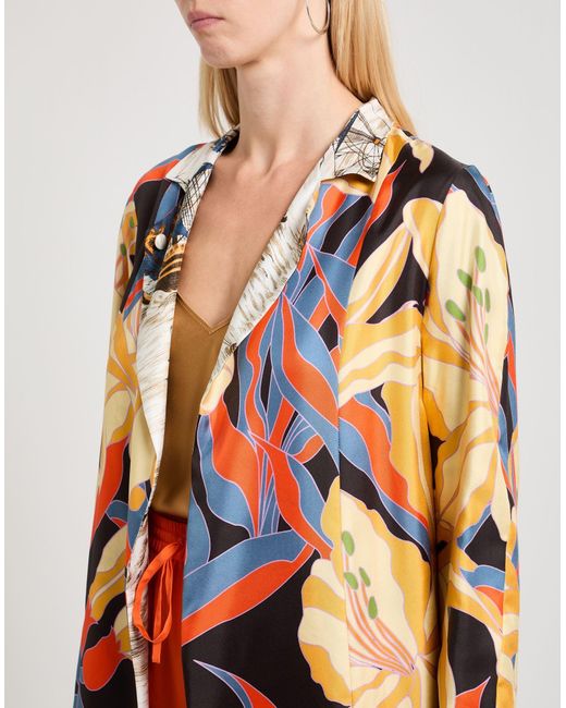 La Prestic Ouiston White Overcoat & Trench Coat Silk