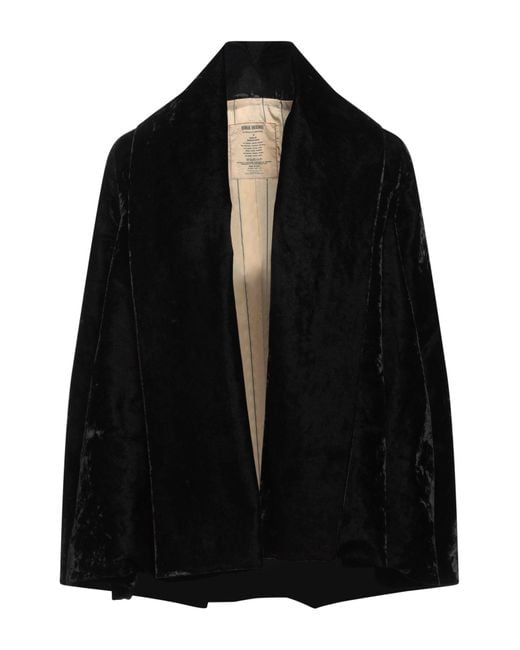 Uma Wang Black Jacket Viscose, Polyester, Cotton, Cupro