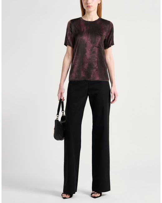 Manila Grace Brown Burgundy Top Viscose, Elastane