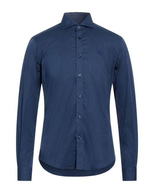 Harmont & Blaine Blue Shirt Cotton, Elastane for men