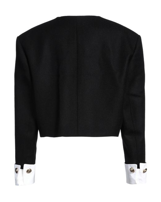 Sandro Black Jacket Wool, Cotton, Viscose