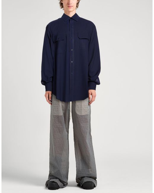 Maison Margiela Blue Shirt Wool for men