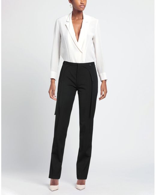 Ssheena Black Pants Polyester, Virgin Wool, Elastane