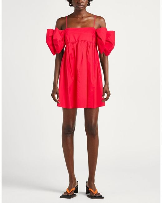 MEIMEIJ Red Mini Dress Cotton