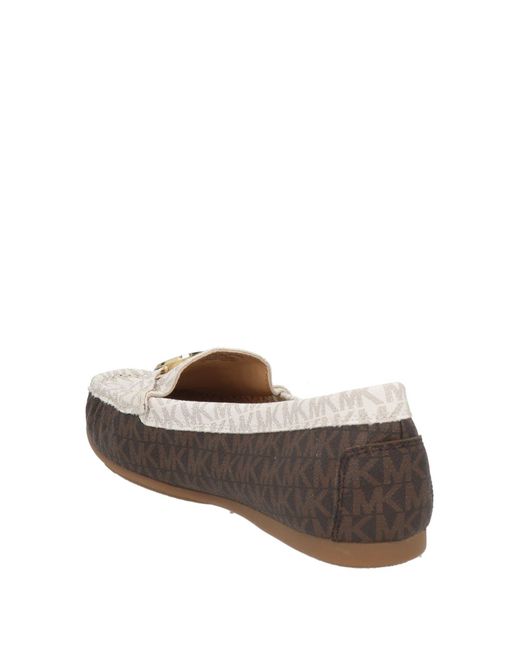 MICHAEL Michael Kors White Loafers Textile Fibers