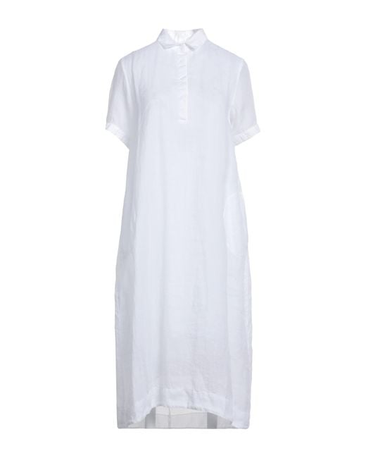 European Culture White Midi Dress