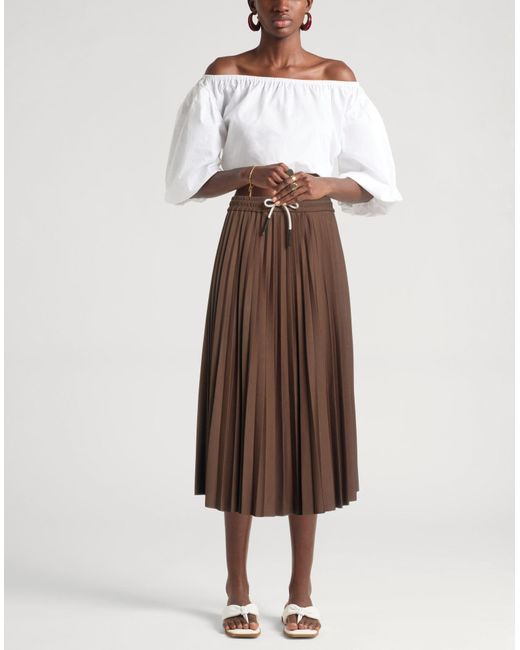 Jupe Midi Ottod'Ame en coloris Brown