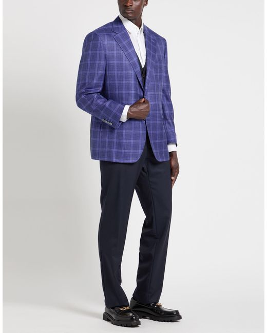 Canali Blue Blazer Cupro for men