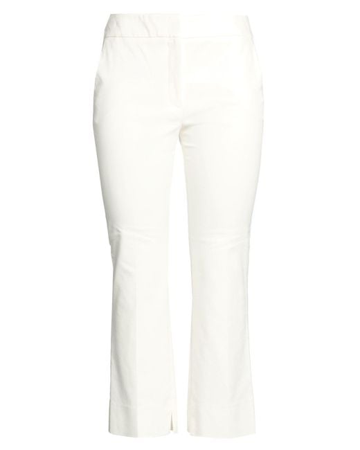 Peserico White Pants Cotton, Viscose, Elastane