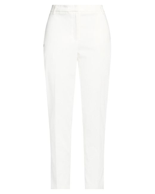 Manila Grace White Cream Pants Polyester, Polyamide, Elastane