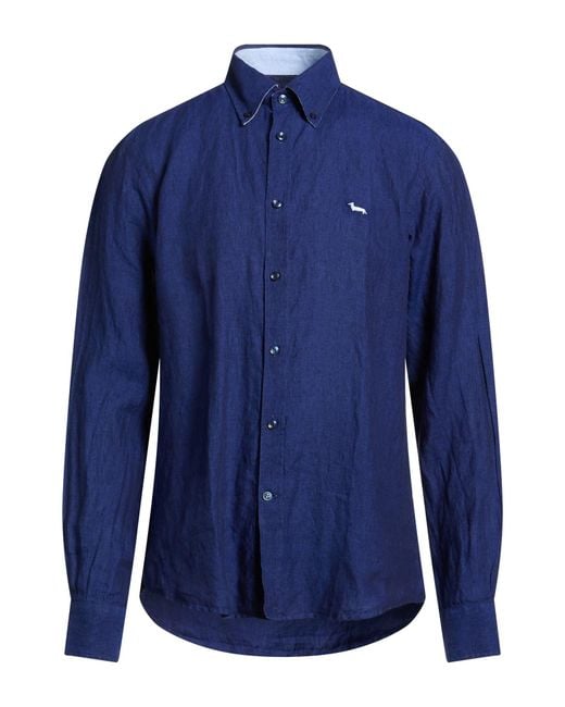 Harmont & Blaine Blue Shirt Linen for men