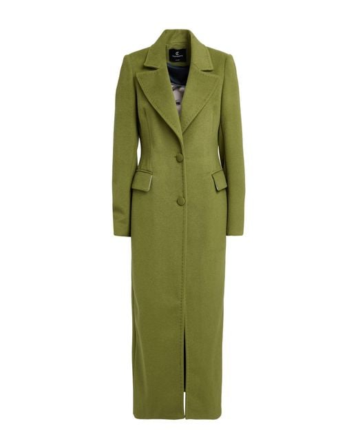Cristinaeffe Green Coat Polyester, Viscose