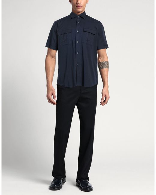 Agho Blue Shirt Cotton, Elastane for men