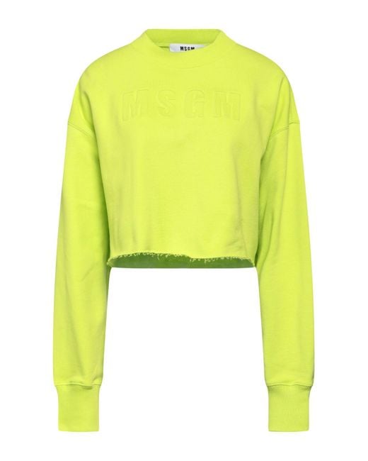 MSGM Yellow Lime Sweatshirt Cotton