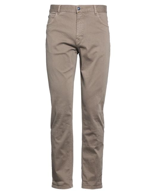 40weft Gray Taupe Pants Cotton, Elastane for men