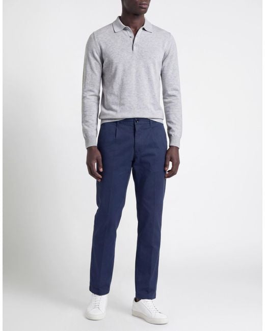 Cruna Blue Pants Cotton, Elastane for men