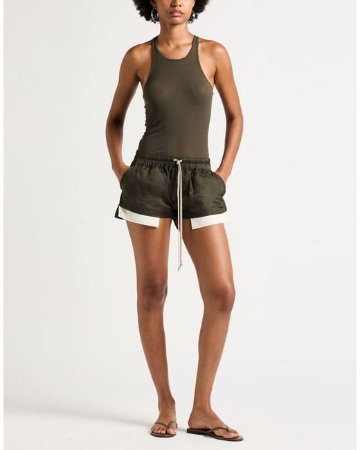 Rick Owens Green Dark Shorts & Bermuda Shorts Cupro