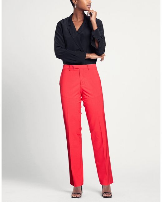 BRERAS Milano Red Pants Polyester, Virgin Wool, Elastane