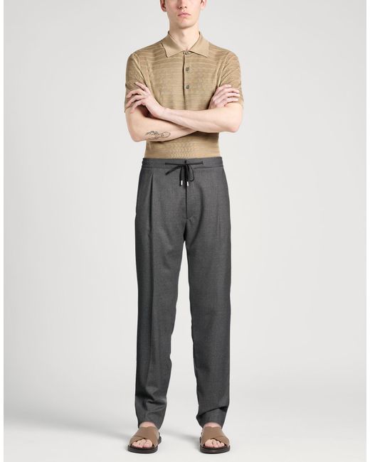 Lardini Gray Pants Wool, Elastane for men