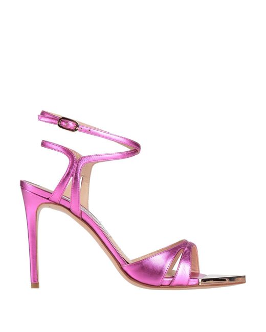 FRANCESCO SACCO Pink Fuchsia Sandals Leather