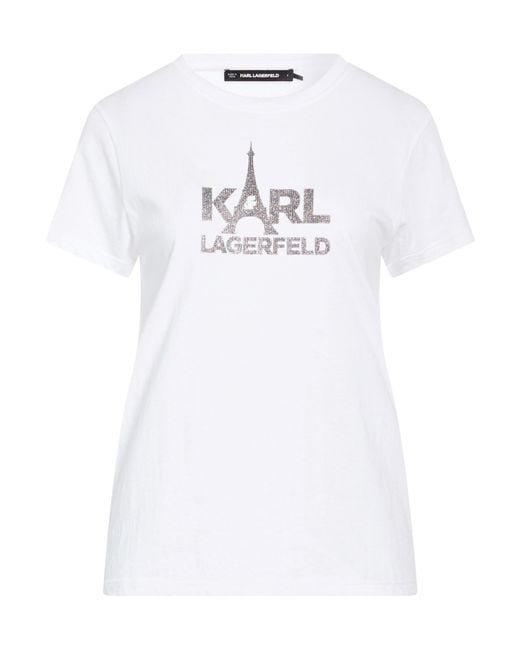 Karl Lagerfeld White T-Shirt Cotton