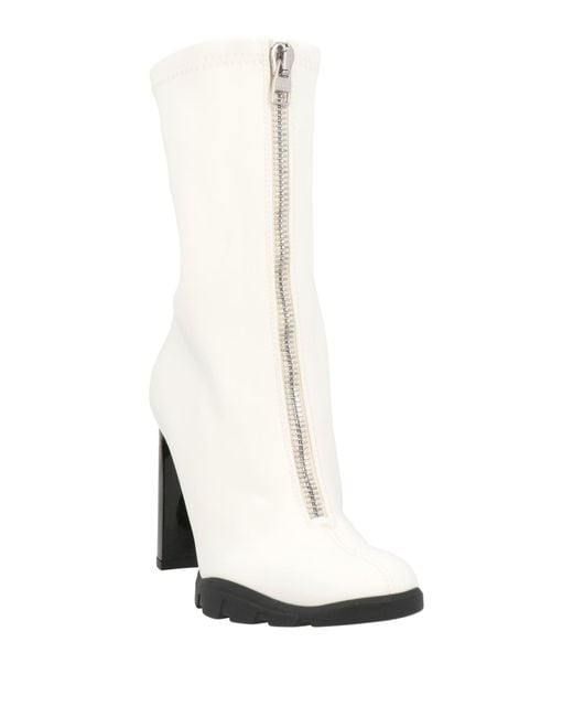 McQueen White Ankle Boots