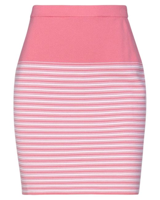 Cruciani Pink Midi Skirt Cotton, Elastane