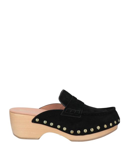 Santoni Black Mules & Clogs
