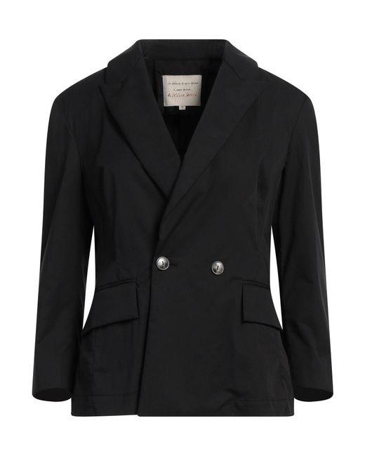 ALESSIA SANTI Black Blazer Cotton, Polyamide, Elastane