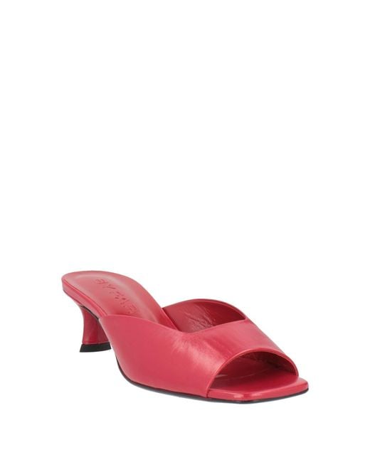 By Far Pink Brick Sandals Leather