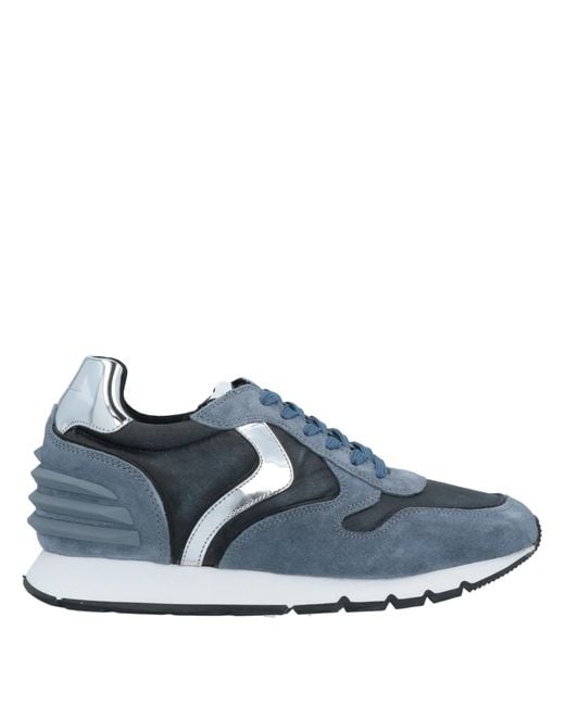 Voile Blanche Blue Slate Sneakers Soft Leather, Textile Fibers