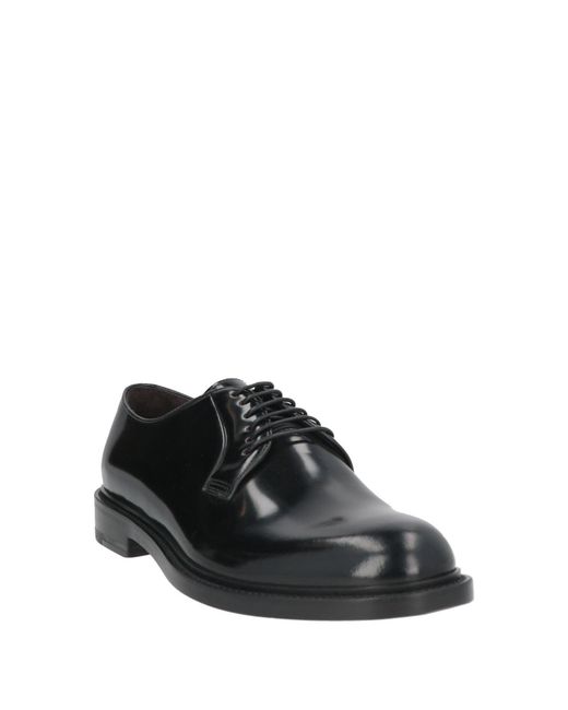 Tagliatore Black Lace-Up Shoes Leather for men