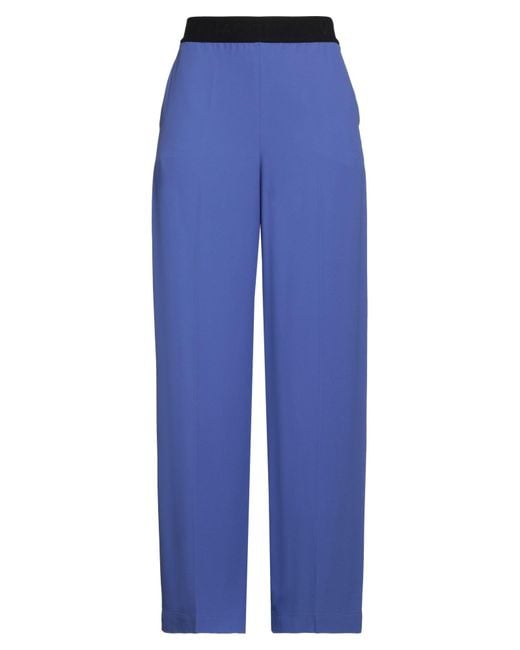 Liviana Conti Blue Pants Viscose, Acetate